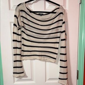 Wild Fable Black and Cream Knit Top
